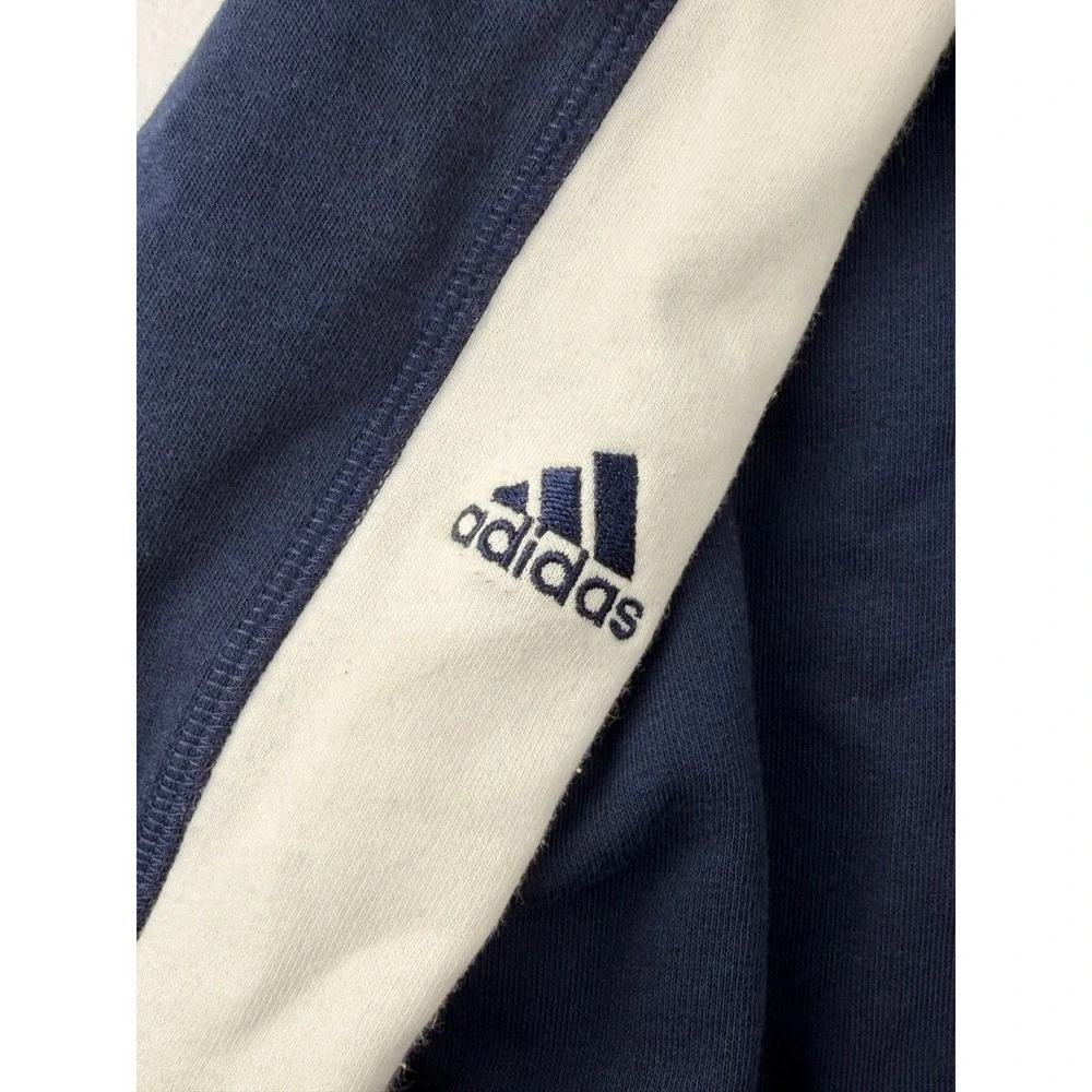 Vtg Adidas Corvette Mens 2XL Navy Blue 1/4 Zip Pullover Sweatshirt